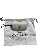 Coach Outlet Sunglasses Case White Signature Leather Turnlock Closure