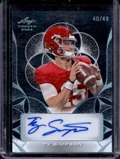 2024 Leaf Trinity Ty Simpson Clear Auto Platinum #/49 Crimson Tide