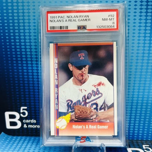 1991 Pacific Nolan Ryan Texas Express Nolan Ryan #92 “Nolan’s A Real Gamer”PSA 8