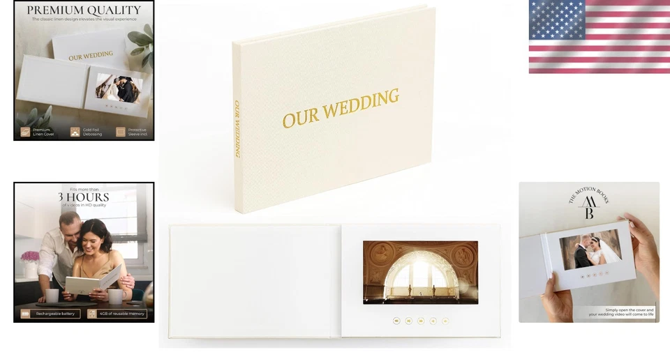 婚礼视频书数字展示记忆簿礼物纪念品 — 第 2/4 张图片
