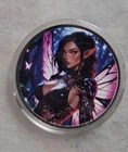 1 OZ .999 Ru SILVER HAYLEYBUG WINGS OF DEFIANCE COLORIZED SEXY FAIRY BAR /5