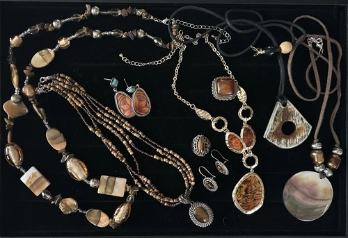 Mixed Lot Vtg Jewelry Some Costume Signed 2 Silver 925 Rings Earrings Necklaces