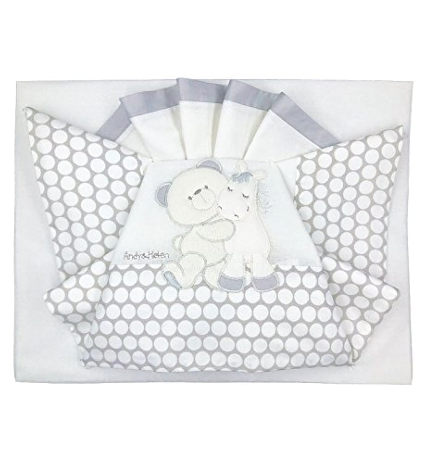 Drap berceau brodé gris pour lit cododo et siestes de bébé