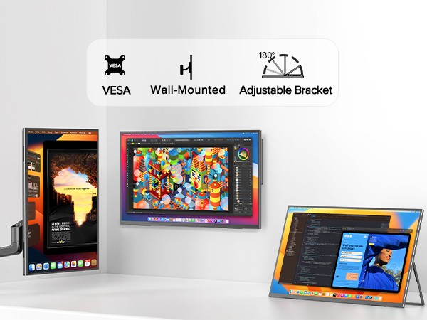 120Hz Touch Portable Monitor, 23.8 Zoll Tragbarer Mobiler IPS Bildschirm FHD HDR