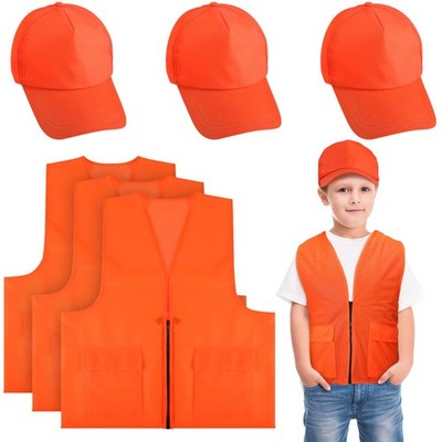 6 Pcs Hunting Safety Vest and Cap Include Blaze Orange Hunting Vest and Hat f...