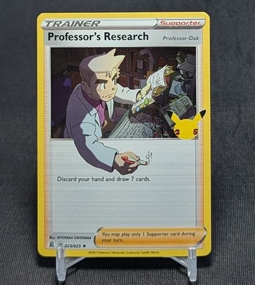 Professor's Research Holo Rare Trainer Celebrations Pokemon TCG Card 023/025