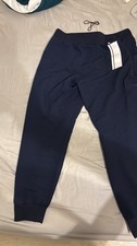 Navy Blue Unisex Solid Medical Scrub Jogger Pants with Drawstring Waist