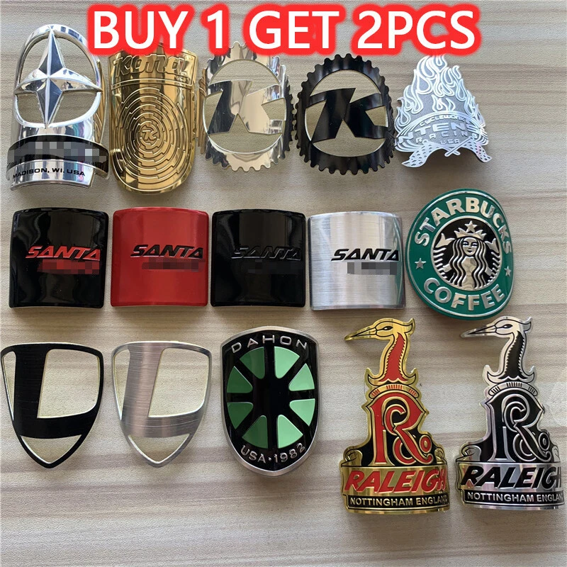 Metal Bike Head Badge BMX Decals Bicycle Fixed Gear Tube Frame Stickers decals