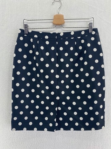 Ann Taylor 8 Skirt Navy/White Polka Dot (W6906-H16) - Picture 2 of 10