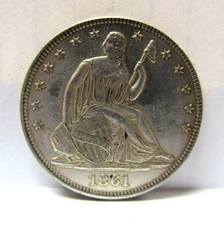 1861 HALF DOLLAR RESTRIKE COIN CONFEDERATE STATES OF AMERICA CIVIL WAR CSA CIR