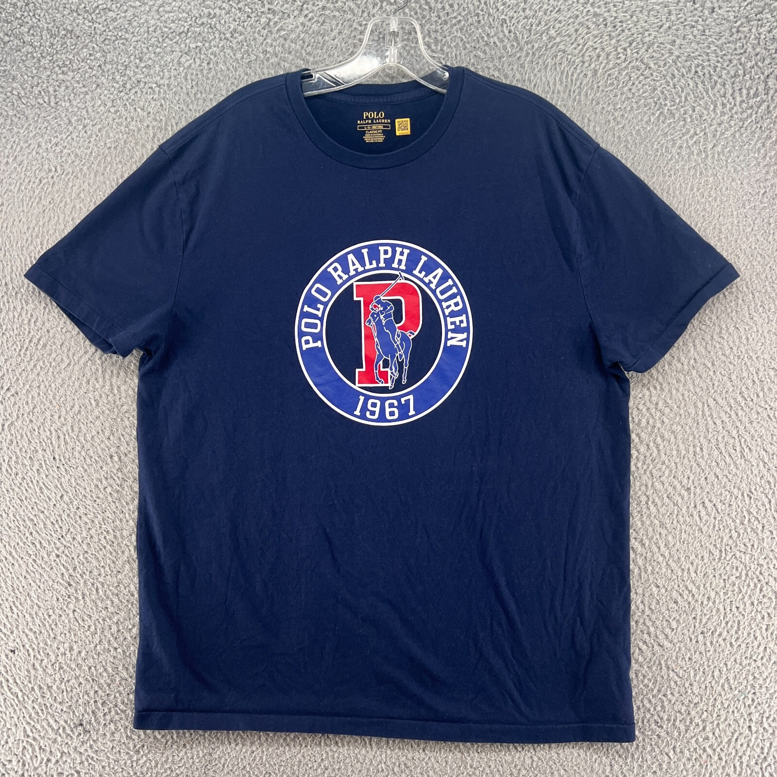 Polo Ralph Lauren camicia uomo grande blu pony maglietta casual vestibilità classica maglietta