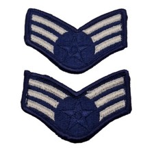 Lot de 2 patchs de rang d'uniforme militaire 3" de l'US Air Force Senior Airman