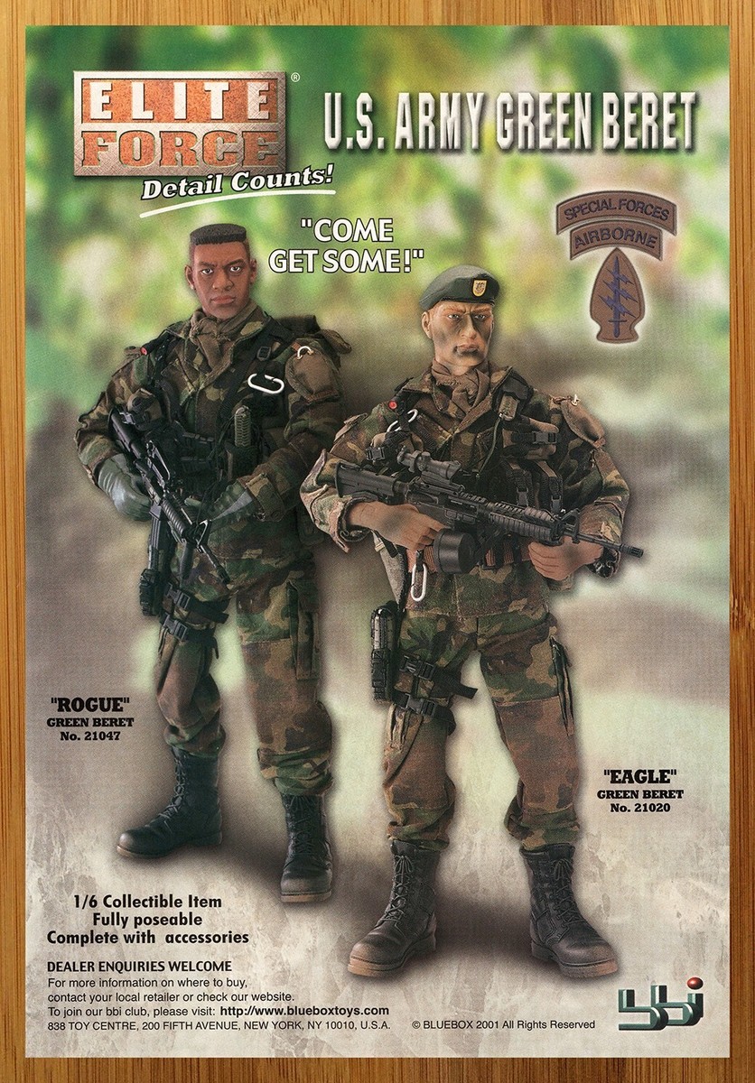2001 BBI Elite Force U.S. Army Green Beret Action Figures Print Ad