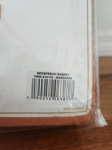 Superior Matelasse 100% Cotton Twin 81x110 Bedspread One Sham NEW Mandarin - Picture 4 of 5