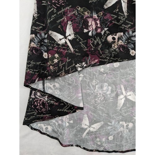 Thorn & Fable Black Hi-Low Dark Romance Stretch Flowy Gothic Women Skirt Size 2X - Picture 3 of 8