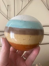 Ceramic Sphere 4" earthtones, shelf or table sitter