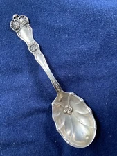 Antique Sterling BAKER MANCHESTER BMS30 1905 Sugar Jelly Spoon ART NOUVEAU POSY
