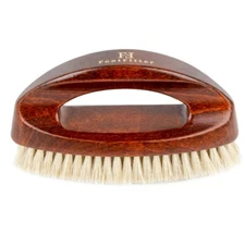FootFitter Executive Handled Shoe Shine Brush- Brown Bristles (Made in Germany)