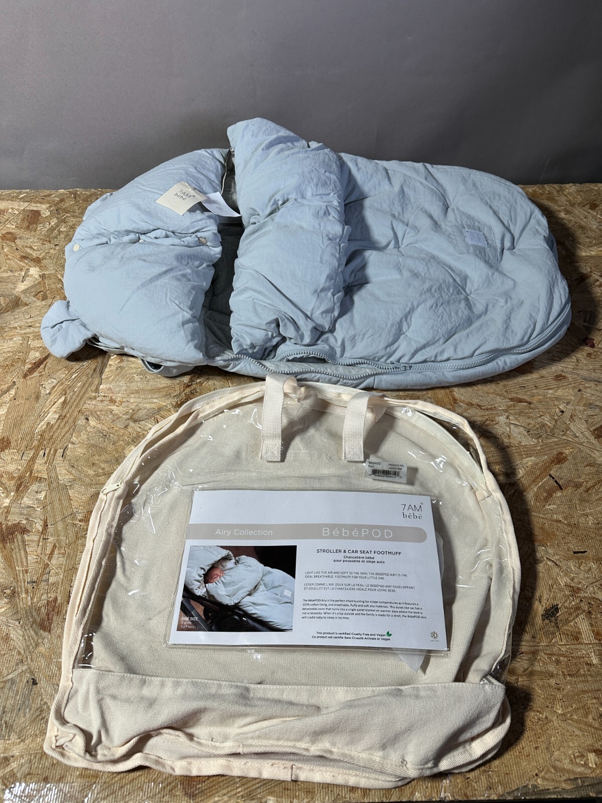 7AM Enfant Bebe POD Universal Stroller Footmuff Bunting Bag - 0-9 Months pearl