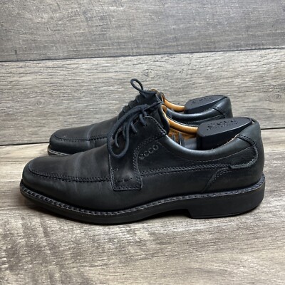 ECCO Light Shock Point Mens Black Leather Lace Up Size 42