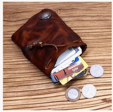 1 Pcs Leather Mini Medieval Pouch Keychain, Coin Organizer, Change Holder, Le...