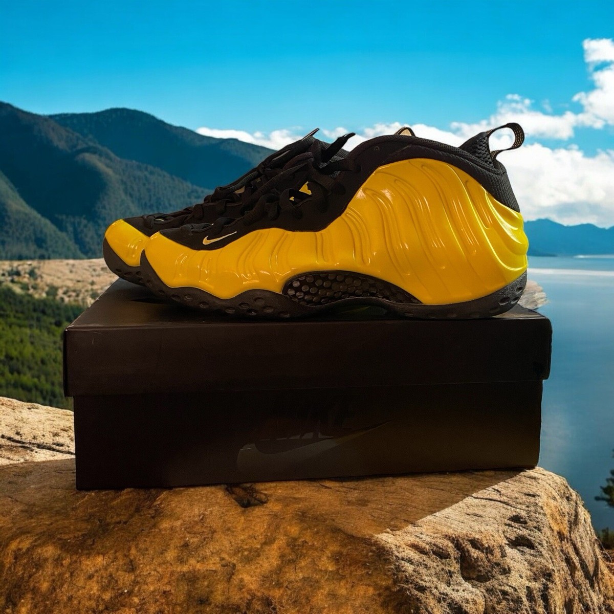black and yellow nike foamposites