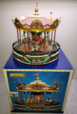 VINTAGE STYLE LEMAX 2000s Christmas Santa Carousel | eBay