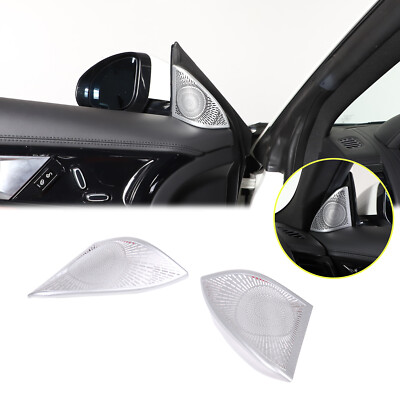 Stainless Silver Audio Speaker Decoration Cover Trim Für Jaguar F-TYPE 2013-24