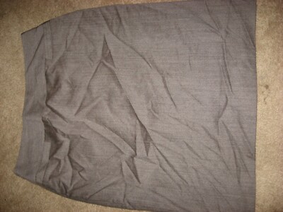 Womens Brown Gray TALBOTS Lined Wool Below Knee Skirt 8 Petite