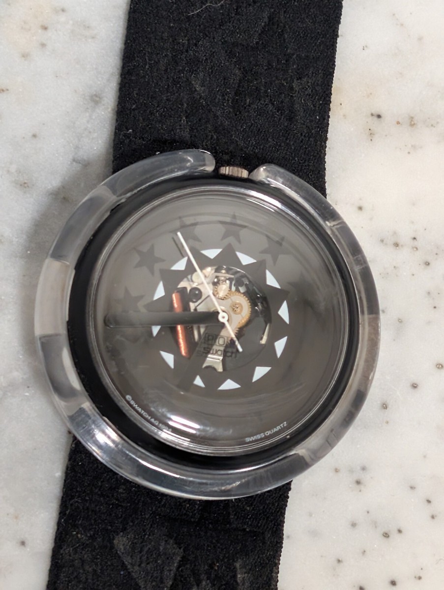 1994 Black Stars Skeleton Swiss Made Swatch Pop Watch Rare | eBay