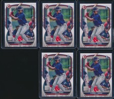 Lot of (5) LYONELL JAMES 1st 2023 Bowman Paper Prospects RED SOX Rookie Card RC