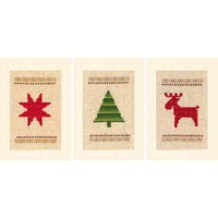 "Vervaco Kreuzstich Stickpackung GrußKarten \"Weihnachten\" 3Er Stickpackung, ZäHlm"