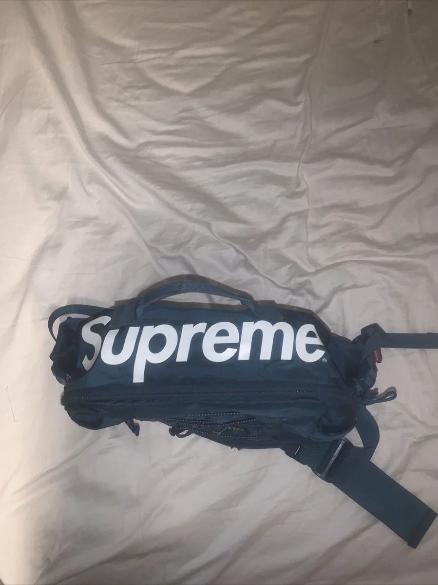 Supreme SS17 Waist Bag Blue 100% Authentic Box Logo Shoulder Pouch RARE  2017