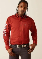 Ariat Men's Team Logo Twill Classic Button Down Shirt Red 10055288