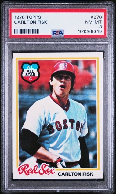 CARLTON FISK 1978 TOPPS BASEBALL CARD #270 PSA 8 NM-MT GRADED RED SOX HOF MLB ,