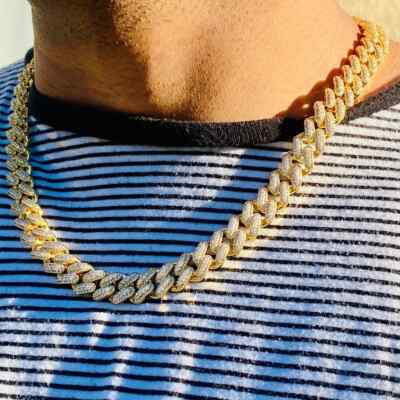 Real Moissanite 19Ct 12mm Miami Cuban Link Chain 20 inches
