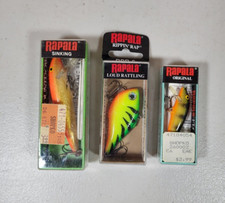 Lot of 3 Rapala Fishing Lures - Sinking, Rippin' Rap, Original