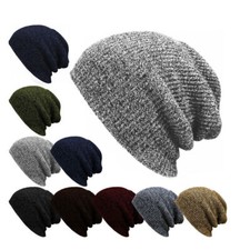 Unisex Men Women Knit Baggy Beanie Winter Hat Ski Slouchy Chic Knitted Cap Warm