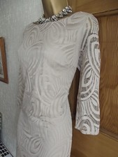 WALLIS ❤️ MOCHA LACE  BALL DRESS SIZE 12 WEDDING OCCASION PARTY EVENING