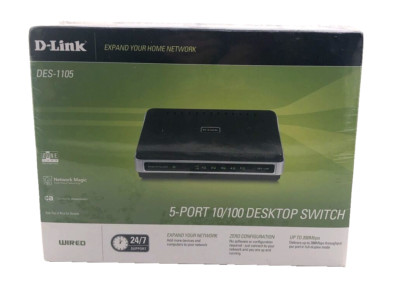 D-Link DES1105 5-Port Desktop External Switch - UNOPENED