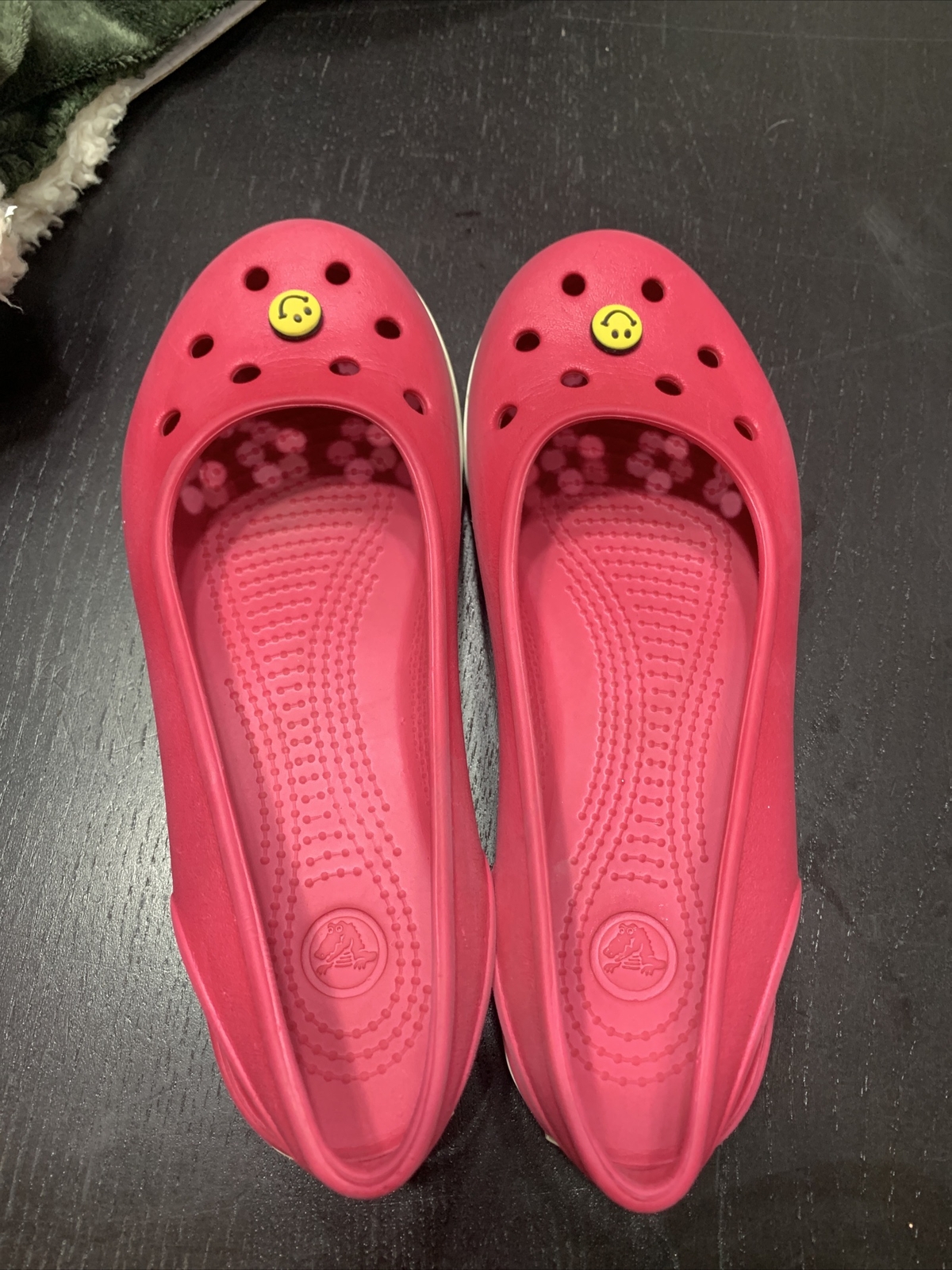 Crocs Womens Pink Mary Janes Slip On Flats Shoes siz… Gem