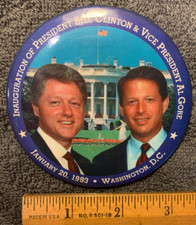 FIVE Bill Clinton Al Gore Presidential Buttons - Inauguration 1993