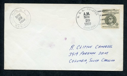 Uss Forster 11 29 1959 From New York N Y To Columbia S C As Shown 12 Ebay Uss Forster 11 29 1959 From New York N Y To Columbia S C As Shown 12 Ebay