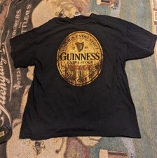 Vintage GUINNESS FOREIGN EXTRA STOUT Black Short Sleeves T-Shirt XL Beer Promo