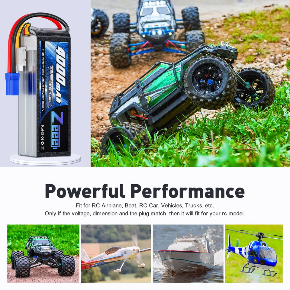 2x Zeee 5S Lipo Akku 4000mAh 18.5V 100C EC5 Stecker für RC Auto Flugzeug Boot - Bild 4 von 4