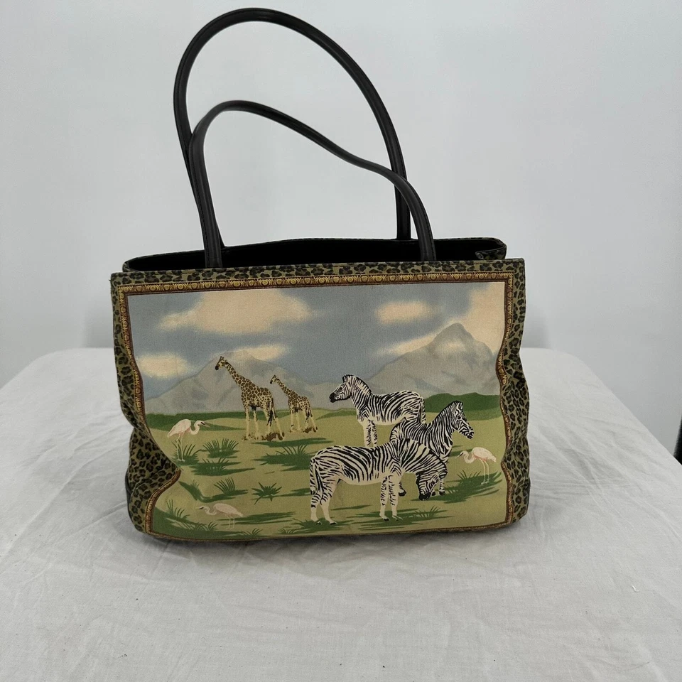 Bolso de mano safari St Johns Bay lentejuelas con cuentas cebra jirafa animal estampado cartera Foto 3 de 4