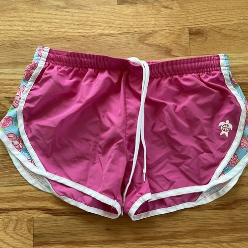 Girl's Pink Running Activewear Shorts Size M Floral Mesh Simply Southern - Picture 3 of 6
