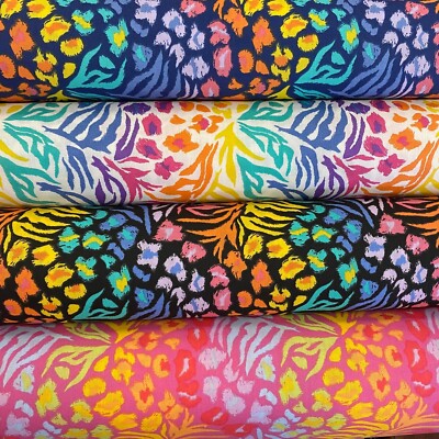 POLYCOTTON STOFF - HELLE BLUMEN - 44''/112cm Meterware - Basteln, Schneiderei