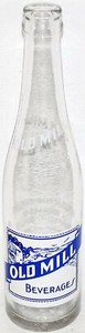 Vintage ACL soda pop bottle OLD MILL with mill scene 1963 Brookville Indiana