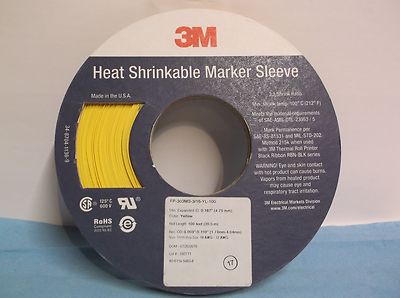 NEW 3M  HEAT-SHRINKABLE MARKER SLEEVE 100ft L. MADE IN USA  (C8S)